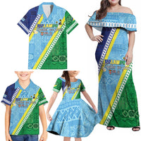 Love Malampa Fiji Day Family Matching Off Shoulder Maxi Dress and Hawaiian Shirt Together We Grow LT05 - Polynesian Pride
