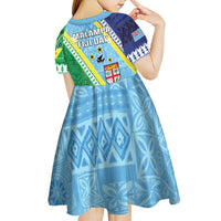 Love Malampa Fiji Day Kid Short Sleeve Dress Together We Grow