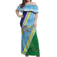 Love Malampa Fiji Day Off Shoulder Maxi Dress Together We Grow