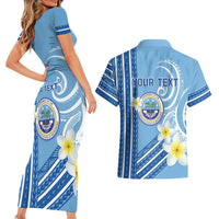 Personalised Federated States of Micronesia Couples Matching Short Sleeve Bodycon Dress and Hawaiian Shirt Happy 38th Independence Anniversary LT05 - Polynesian Pride