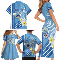 Personalised Federated States of Micronesia Family Matching Short Sleeve Bodycon Dress and Hawaiian Shirt Happy 38th Independence Anniversary LT05 - Polynesian Pride