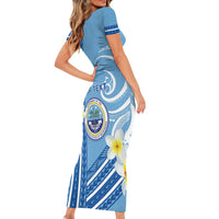Personalised Federated States of Micronesia Family Matching Short Sleeve Bodycon Dress and Hawaiian Shirt Happy 38th Independence Anniversary LT05 - Polynesian Pride