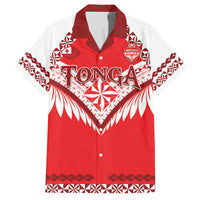 Custom Tonga Mate Maa Rugby Family Matching Off The Shoulder Long Sleeve Dress and Hawaiian Shirt Go Champions LT05 Dad's Shirt - Short Sleeve Red - Polynesian Pride