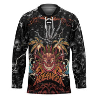Aloha Halloween Hockey Jersey Horror Tiki Heavy Metal Style - Polynesian Pride