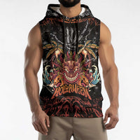Aloha Halloween Sleeveless Hoodie Horror Tiki Heavy Metal Style LT05 - Polynesian Pride