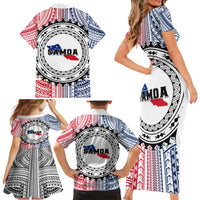 Samoa Black Saturday Family Matching Short Sleeve Bodycon Dress and Hawaiian Shirt Polynesian Tribal Simple Style LT05 - Polynesian Pride
