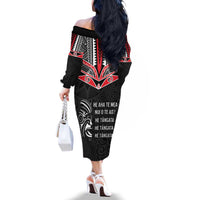 Aotearoa Toitu Te Tiriti Family Matching Off The Shoulder Long Sleeve Dress and Hawaiian Shirt New Zealand Honour The Treaty LT05 - Polynesian Pride