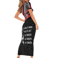 Aotearoa Toitu Te Tiriti Family Matching Short Sleeve Bodycon Dress and Hawaiian Shirt New Zealand Honour The Treaty LT05 - Polynesian Pride