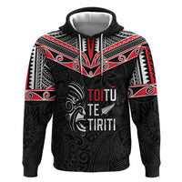 Aotearoa Toitu Te Tiriti Hoodie New Zealand Honour The Treaty LT05 Pullover Hoodie Black - Polynesian Pride