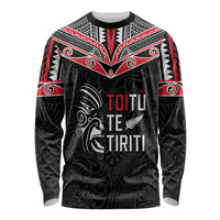 Aotearoa Toitu Te Tiriti Long Sleeve Shirt New Zealand Honour The Treaty LT05 Unisex Black - Polynesian Pride
