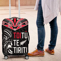 Aotearoa Toitu Te Tiriti Luggage Cover New Zealand Honour The Treaty LT05 Black - Polynesian Pride