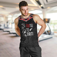 Aotearoa Toitu Te Tiriti Men Tank Top New Zealand Honour The Treaty LT05 Black - Polynesian Pride