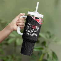 Aotearoa Toitu Te Tiriti Tumbler With Handle New Zealand Honour The Treaty LT05 - Polynesian Pride