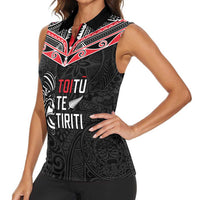 Aotearoa Toitu Te Tiriti Women Sleeveless Polo Shirt New Zealand Honour The Treaty