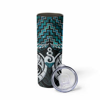 New Zealand Maori Skinny Tumbler Poutama Pikorua Turquoise Paua Shell LT05 - Polynesian Pride