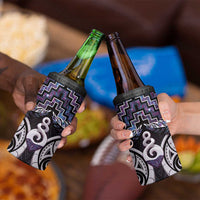 New Zealand Maori 4 in 1 Can Cooler Tumbler Poutama Pikorua Purple Paua Shell LT05 - Polynesian Pride