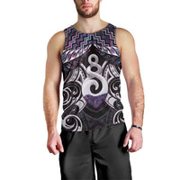 New Zealand Maori Men Tank Top Poutama Pikorua Purple Paua Shell