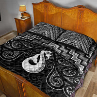 New Zealand Maori Quilt Bed Set Poutama Manaia Black Paua Shell LT05 - Polynesian Pride