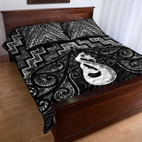 New Zealand Maori Quilt Bed Set Poutama Manaia Black Paua Shell LT05 - Polynesian Pride