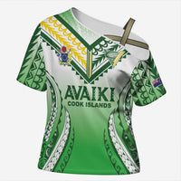 Custom Cook Islands Avaiki Rugby Cross Shoulder Shirt Go Champions - Polynesian Pride