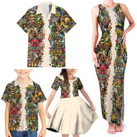 Hawaii And Japan Family Matching Tank Maxi Dress and Hawaiian Shirt Tiki With Oni Mask LT05 - Polynesian Pride