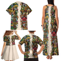 Hawaii And Japan Family Matching Tank Maxi Dress and Hawaiian Shirt Tiki With Oni Mask LT05 - Polynesian Pride