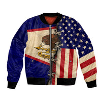 American Samoa Flag Day Bomber Jacket Polynesian Tribal Pattern LT05 Unisex Blue - Polynesian Pride