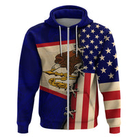American Samoa Flag Day Hoodie Polynesian Tribal Pattern LT05 Zip Hoodie Blue - Polynesian Pride
