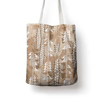 Beige Hawaii Tapa Pattern Tote Bag With Heliconia Vintage Style