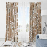 Beige Hawaii Tapa Pattern Window Curtain With Heliconia Vintage Style