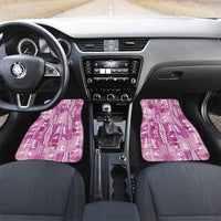 Magenta Hawaii Tapa Pattern Car Mats With Heliconia Vintage Style