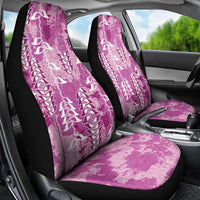 Magenta Hawaii Tapa Pattern Car Seat Cover With Heliconia Vintage Style