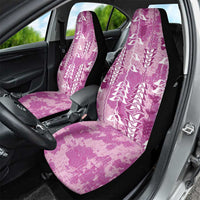 Magenta Hawaii Tapa Pattern Car Seat Cover With Heliconia Vintage Style