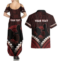 Personalised Tonga Happy Father's Day Couples Matching Summer Maxi Dress and Hawaiian Shirt Ofa Lahi Atu Dad Polynesian Tribal LT05 - Polynesian Pride