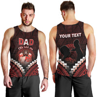 Personalised Tonga Happy Father's Day Men Tank Top Ofa Lahi Atu Dad Polynesian Tribal