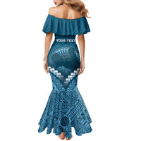 Personalised Fiji Happy Father's Day Family Matching Mermaid Dress and Hawaiian Shirt Au Lomani Iko Dad Polynesian Tribal LT05 - Polynesian Pride