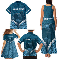 Personalised Fiji Happy Father's Day Family Matching Tank Maxi Dress and Hawaiian Shirt Au Lomani Iko Dad Polynesian Tribal LT05 - Polynesian Pride