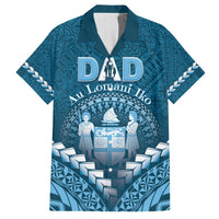 Personalised Fiji Happy Father's Day Hawaiian Shirt Au Lomani Iko Dad Polynesian Tribal LT05 Blue - Polynesian Pride