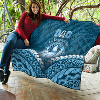 Fiji Happy Father's Day Quilt Au Lomani Iko Dad Polynesian Tribal