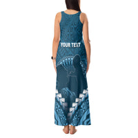 Personalised Fiji Happy Father's Day Tank Maxi Dress Au Lomani Iko Dad Polynesian Tribal LT05 - Polynesian Pride