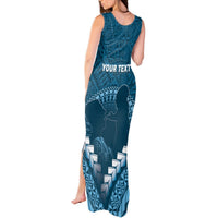 Personalised Fiji Happy Father's Day Tank Maxi Dress Au Lomani Iko Dad Polynesian Tribal LT05 - Polynesian Pride