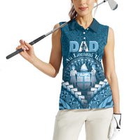 Personalised Fiji Happy Father's Day Women Sleeveless Polo Shirt Au Lomani Iko Dad Polynesian Tribal LT05 - Polynesian Pride