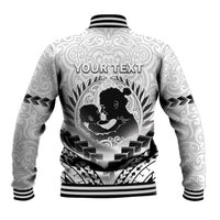 Personalised New Zealand Happy Father's Day Baseball Jacket Aroha Ahau Ki A Koe Papa Polynesian Tribal LT05 - Polynesian Pride