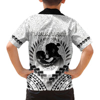 Personalised New Zealand Happy Father's Day Family Matching Long Sleeve Bodycon Dress and Hawaiian Shirt Aroha Ahau Ki A Koe Papa Polynesian Tribal