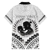 Personalised New Zealand Happy Father's Day Family Matching Off The Shoulder Long Sleeve Dress and Hawaiian Shirt Aroha Ahau Ki A Koe Papa Polynesian Tribal LT05 - Polynesian Pride