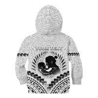 Personalised New Zealand Happy Father's Day Kid Hoodie Aroha Ahau Ki A Koe Papa Polynesian Tribal LT05 - Polynesian Pride