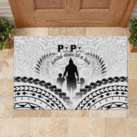 New Zealand Happy Father's Day Rubber Doormat Aroha Ahau Ki A Koe Papa Polynesian Tribal