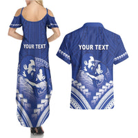Personalised Samoa Happy Father's Day Couples Matching Summer Maxi Dress and Hawaiian Shirt Ou Te Alofa Ia Te Oe Tama Dad Polynesian Tribal LT05 - Polynesian Pride