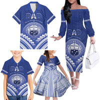 Personalised Samoa Happy Father's Day Family Matching Off The Shoulder Long Sleeve Dress and Hawaiian Shirt Ou Te Alofa Ia Te Oe Tama Dad Polynesian Tribal LT05 - Polynesian Pride
