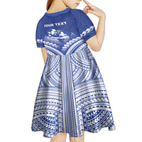 Personalised Samoa Happy Father's Day Kid Short Sleeve Dress Ou Te Alofa Ia Te Oe Tama Dad Polynesian Tribal